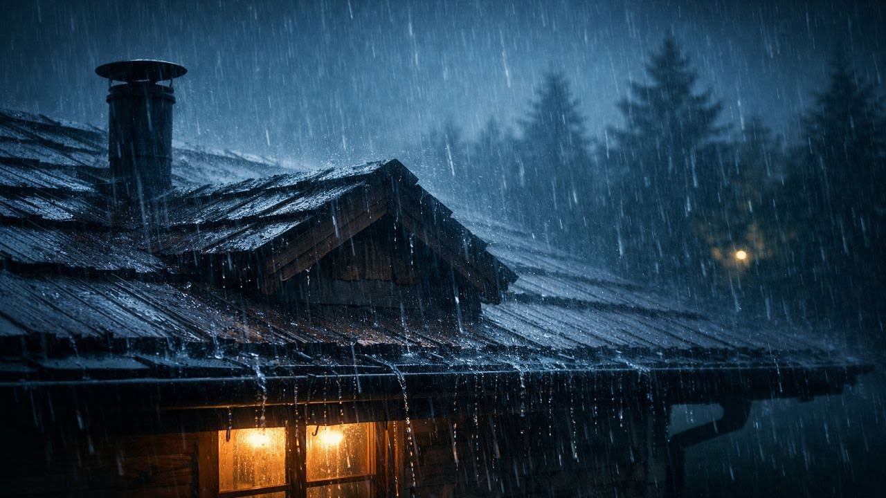 Rain on Roof at Night 🌧️ Deep Sleep, Study & Relax (10 Hours)