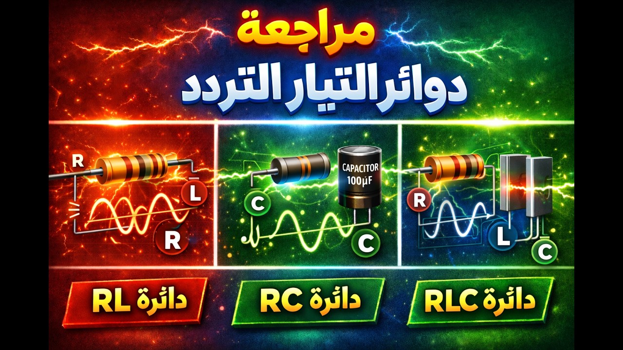 مراجعة الفصل الرابع الجزء الثانى (دائرة RL ودائرة RC و دائرة RLC)  3 ثانوى