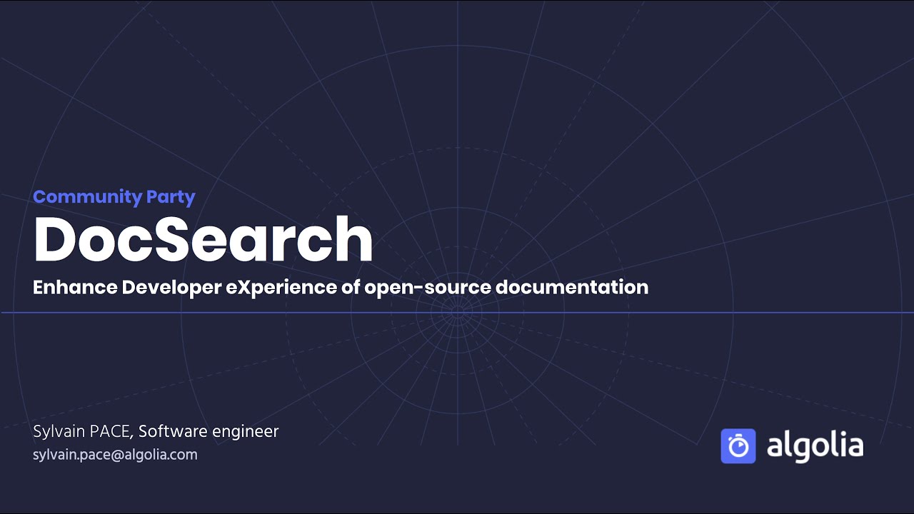 DocSearch: Enhancing the developer experience of open-source documentation - Sylvain Pace, Algolia