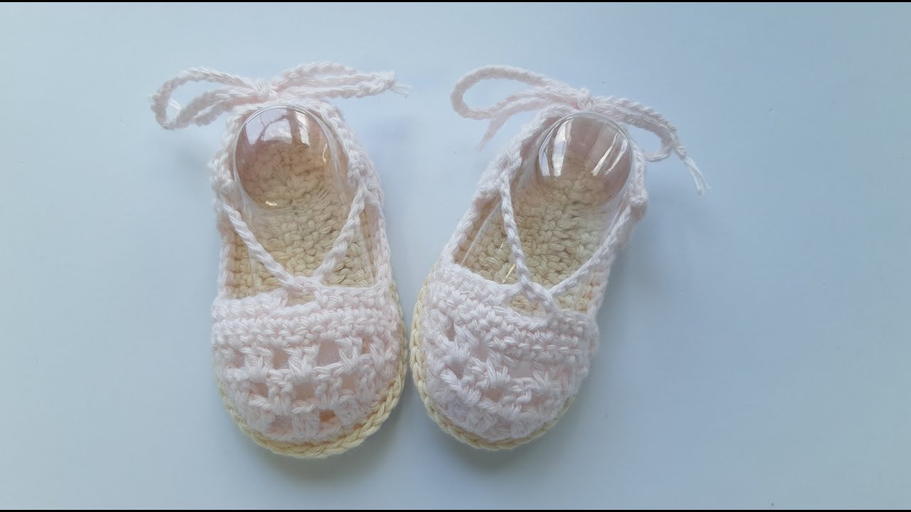 Alpargata de bebe sandalia a ganchillo bebe 0-3 meses crochet baby sandals crochet baby shoes patuco
