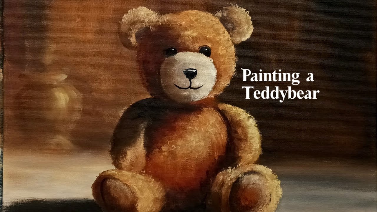 How to Paint a Cute Teddy Bear with Oil paint