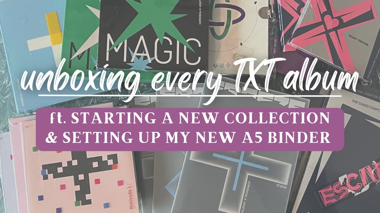 unboxing every TXT album ft. starting a new collection & setting up my new A5 photocard binder