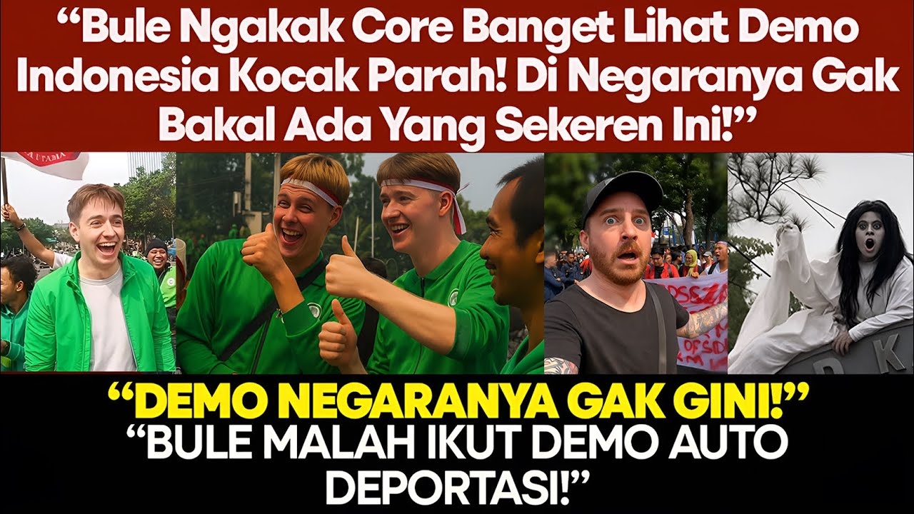 DEMO DI NEGARANYA GAK GINI ! BULE NGAKAK SAMPAI IKUT DEMO, DI INDONESIA CORE BANGET