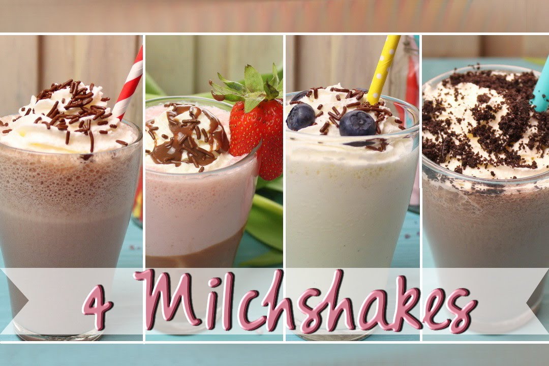 4 leckere MILCHSHAKES - Milchshake selber machen [Schoko+Vanille+Oreo+Yogurette] - mit & ohne Mixer