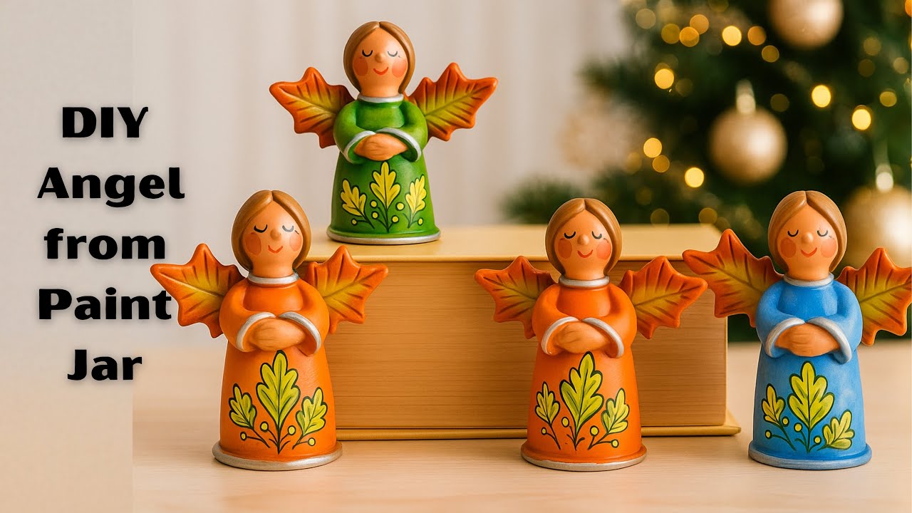 Tiny Christmas Angel DIY / Paint Jar to Angel ✨