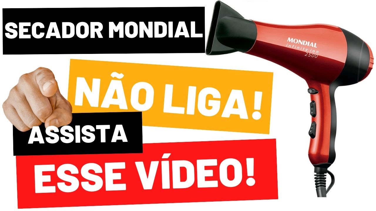 Como consertar Secador Mondial Infinity ions 2500 | Secador Cabelo Não Liga | Secador não esquenta!