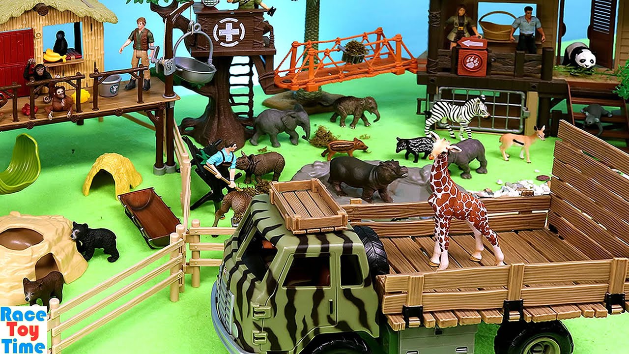 Animal Care Center Diorama Sets with Young Animals