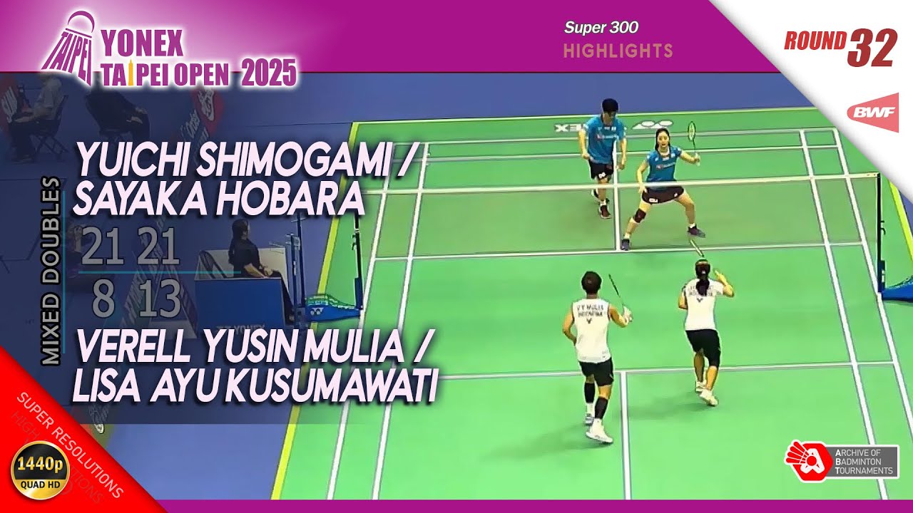 Yuichi Shimogami / Sayaka Hobara vs Verell Mulia /  Lisa Kusumawati | Taipei Open 2025 | R32 XD