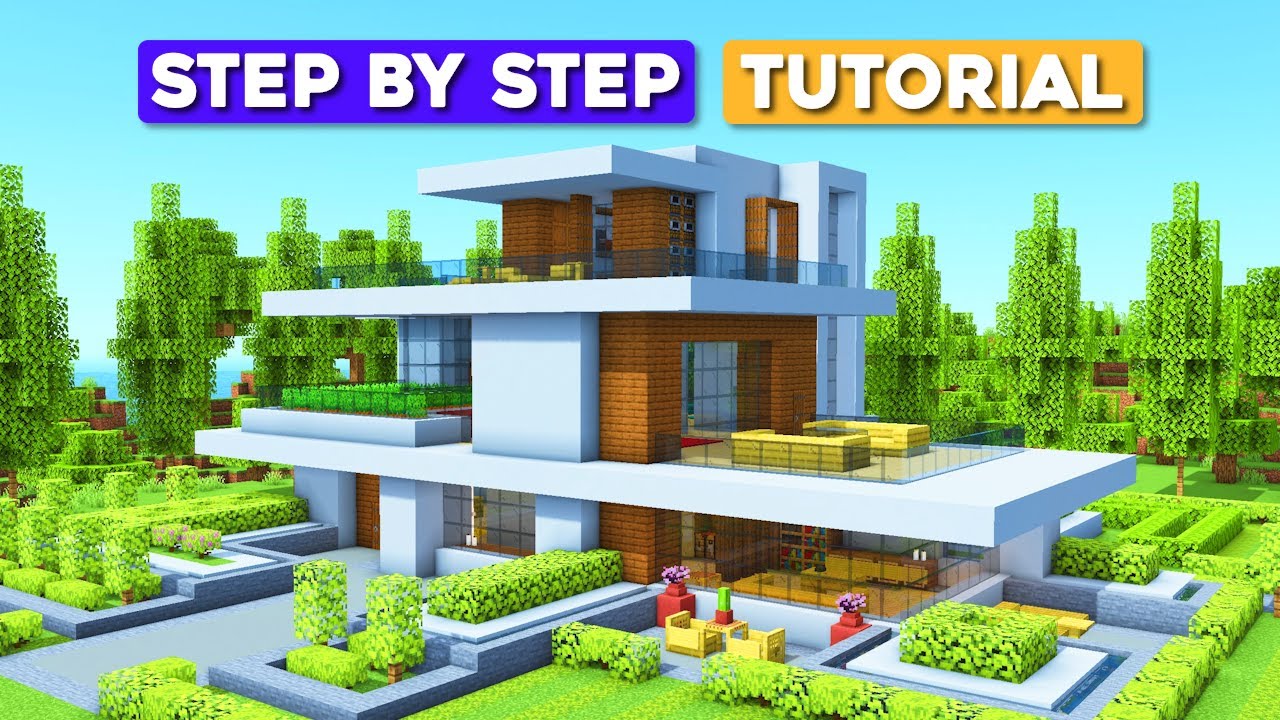 Minecraft | How to build a Modern House - Easy to Follow Tutorial