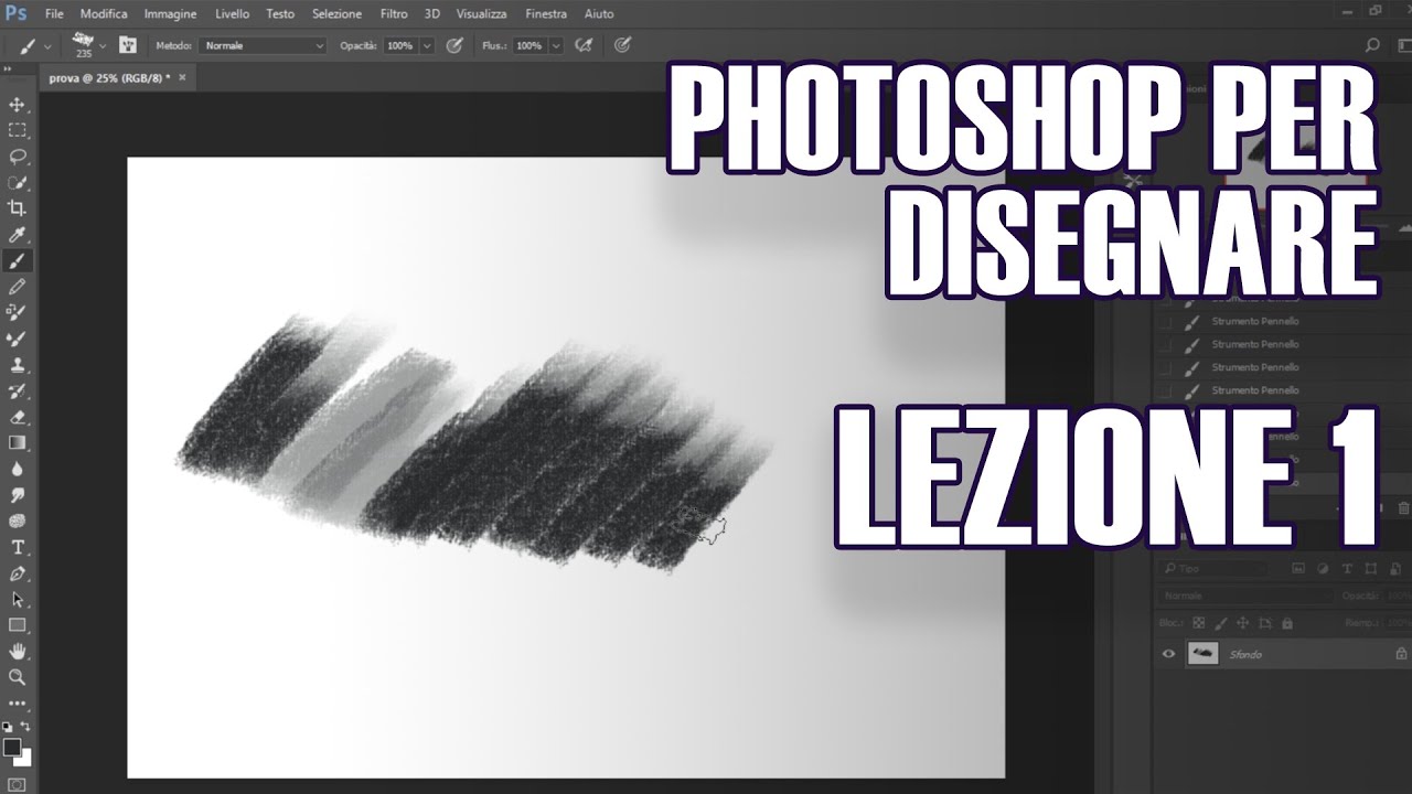 PHOTOSHOP PER DISEGNARE - CORSO BASE ITA - LEZIONE 1: interfaccia, pennelli, livelli