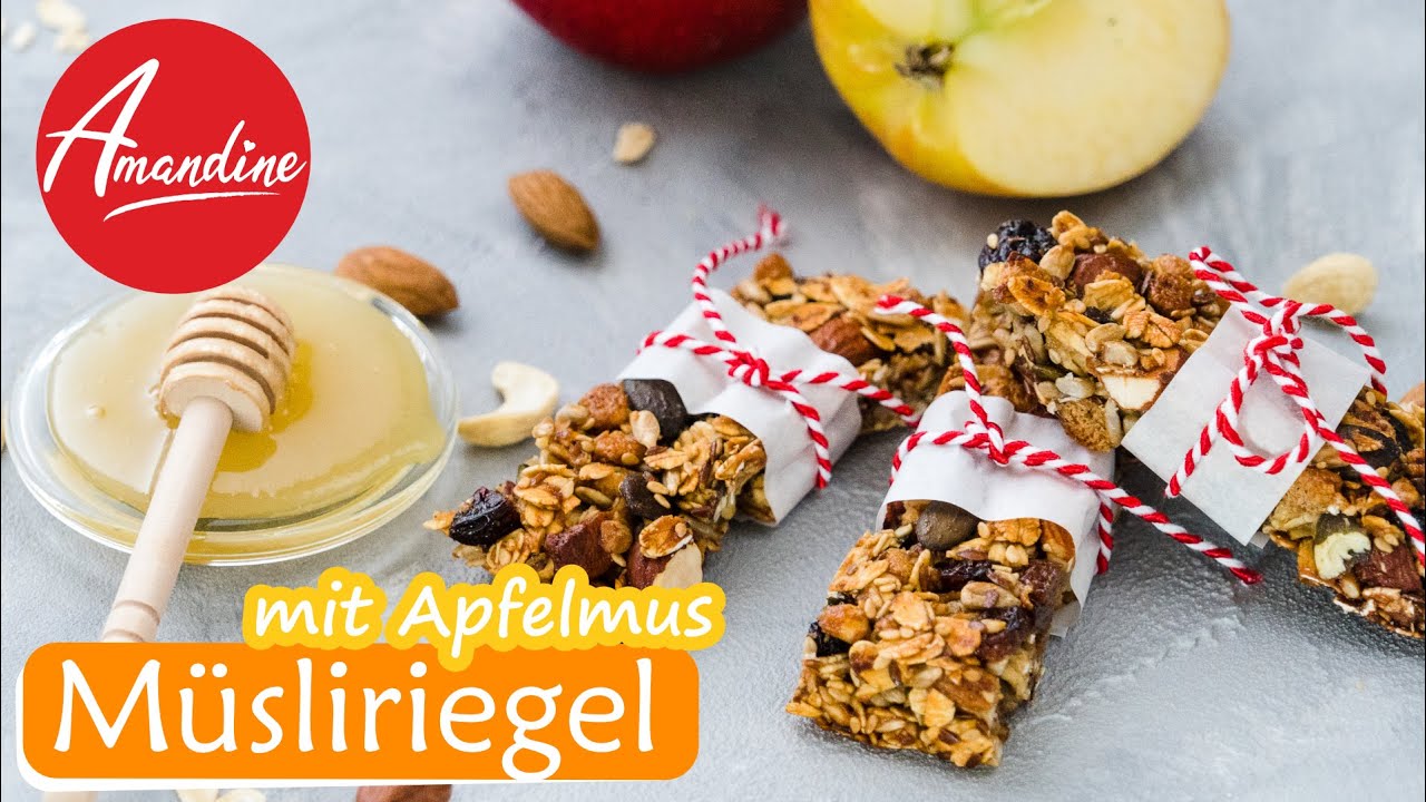 Müsliriegel selber machen | gesundes Müsliriegel Rezept mit Apfelmus - auch vegan möglich