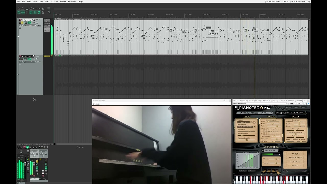 MIDI transcription of "Caprice rag - James P. Johnson (played by Jimin Park)"
