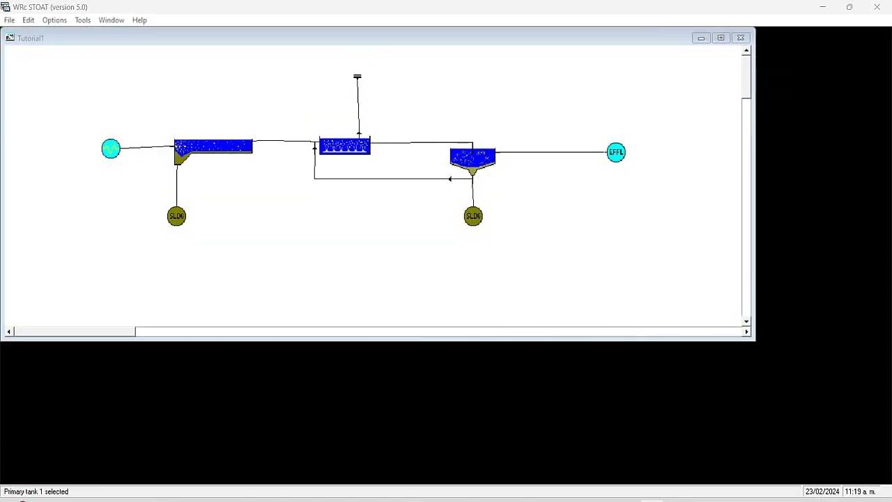 Tutorial b&aacute;sico software libre STOAT: Ejemplo modelaci&oacute;n un proceso de lodos activados_Agua residual