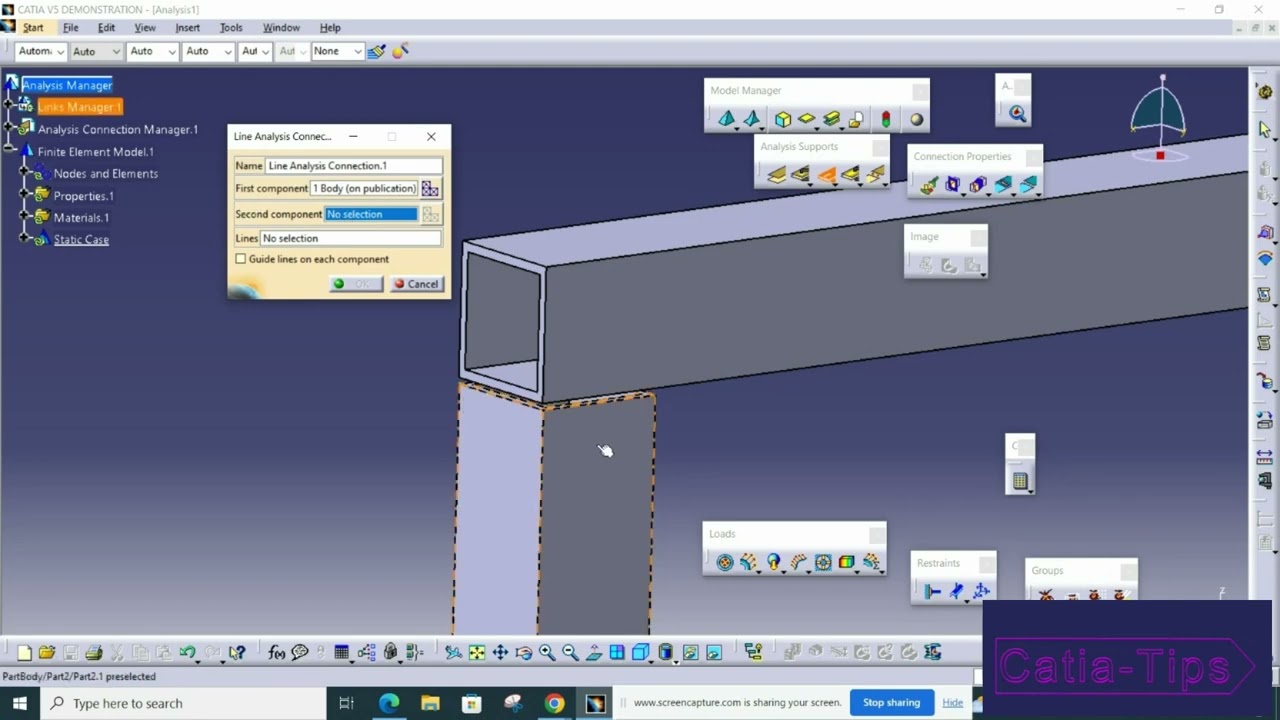 Add welding line for static analysis Catia V5