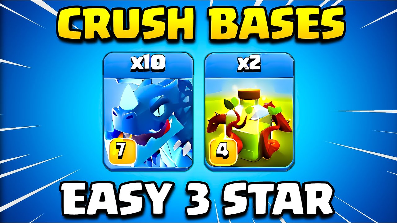 10 x E-Dragon + 2 x Заклинание Разрастания | Стратегия атаки TH16 Clash of Clans