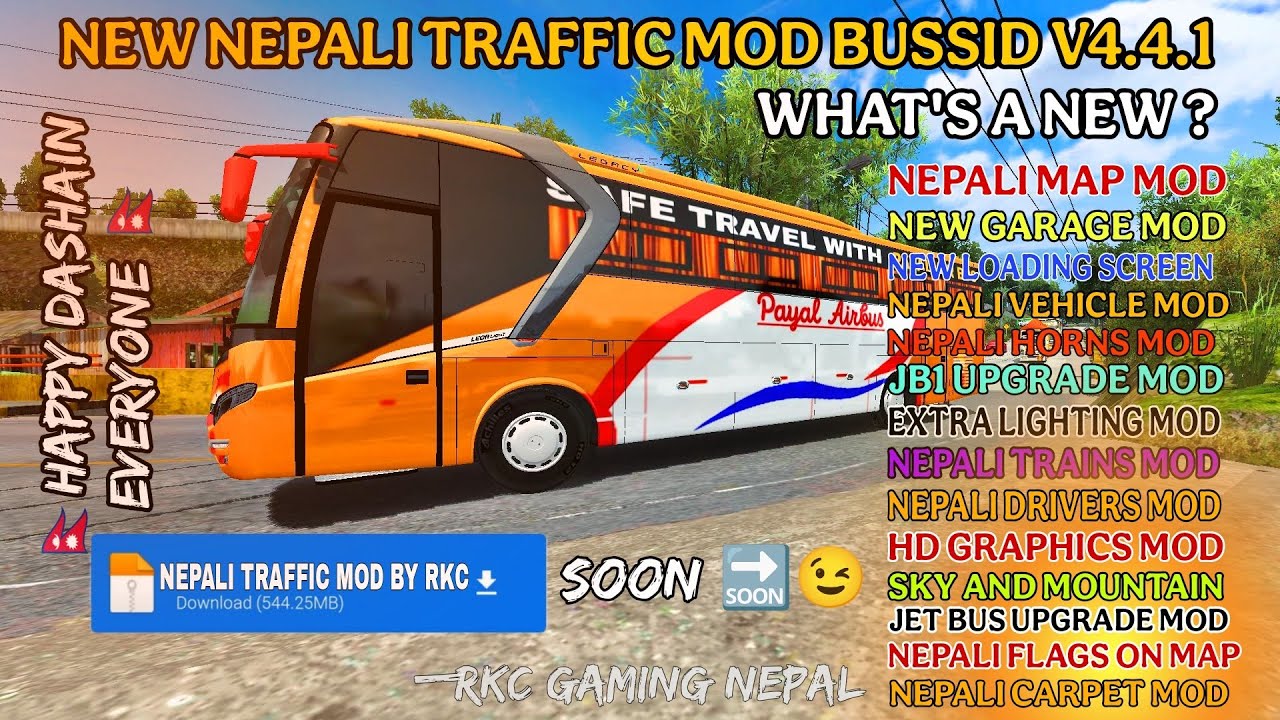 New Nepali Traffic Mod For Bussid V4.4.1 || Nepali Traffic Mod For Bus Simulator Indonesia V4.4.1 😉