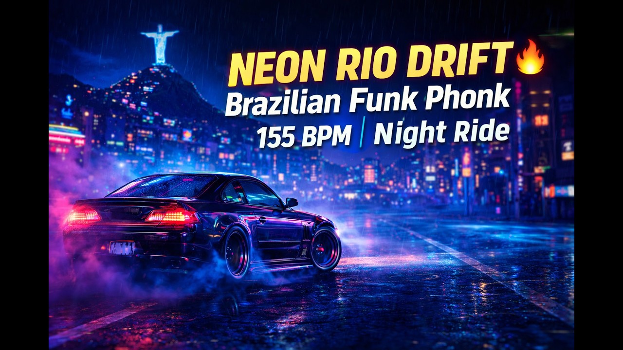 NEON RIO DRIFT 🔥 Brazilian Funk Phonk | 155 BPM | Night Ride