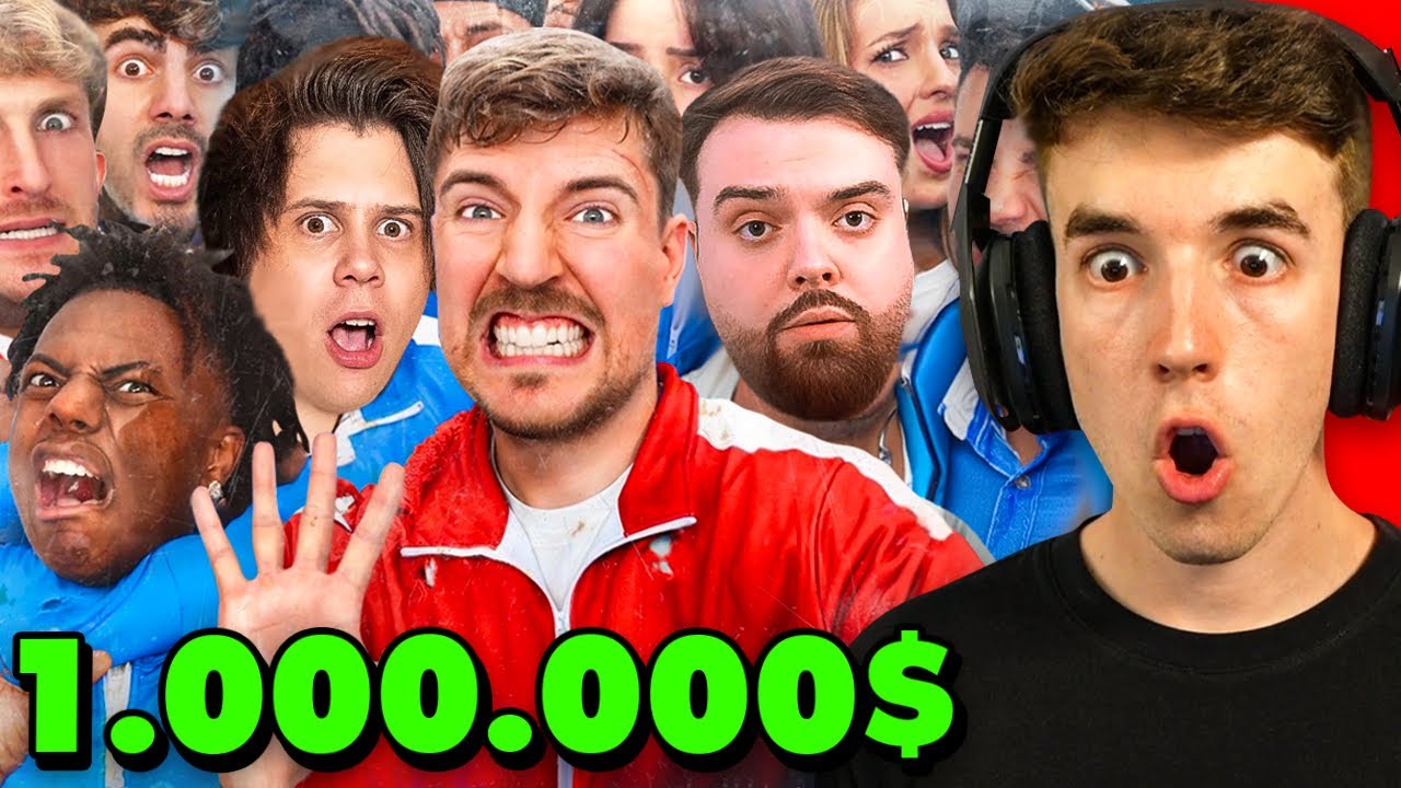 50 YOUTUBERS PELEAN POR 1.000.000$ | REACCION a MRBEAST