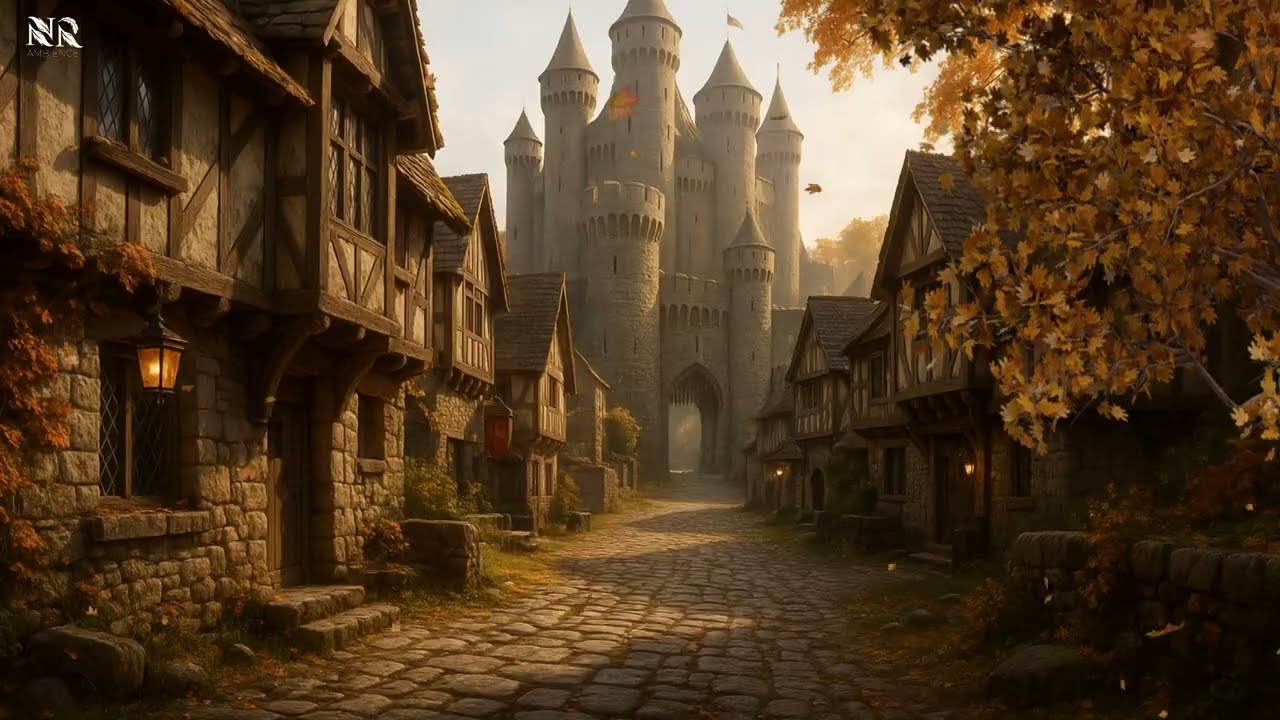 You Are in a Medieval Village | Autumn Ambience with Medieval Music & Town Soundscape