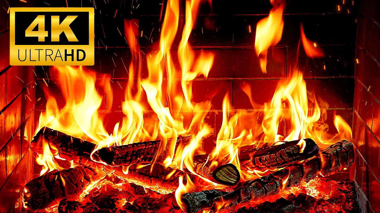 🔥 Cozy Logs Burning in Fireplace 🔥 Warm Fireplace 4K & Crackling Fire Sounds | Fireplace Ambience