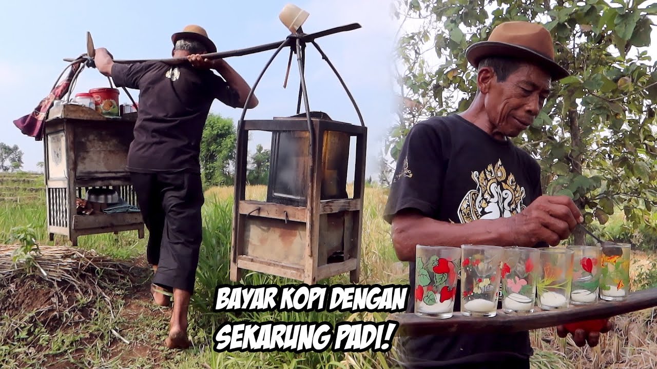 TRADISI UNIK! JUALAN KOPI DAN GORENGAN DI TENGAH SAWAH DIBAYAR PADI SEKARUNG!