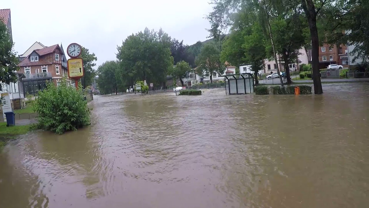 Stadt ÜBERSCHWEMMT😱💦BAD SALZDETFURTH #hochwasser #katastrophe