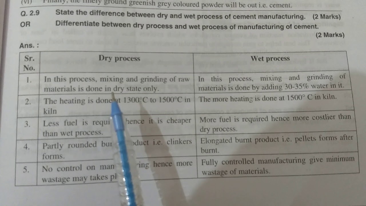 Difference between dry and wet process