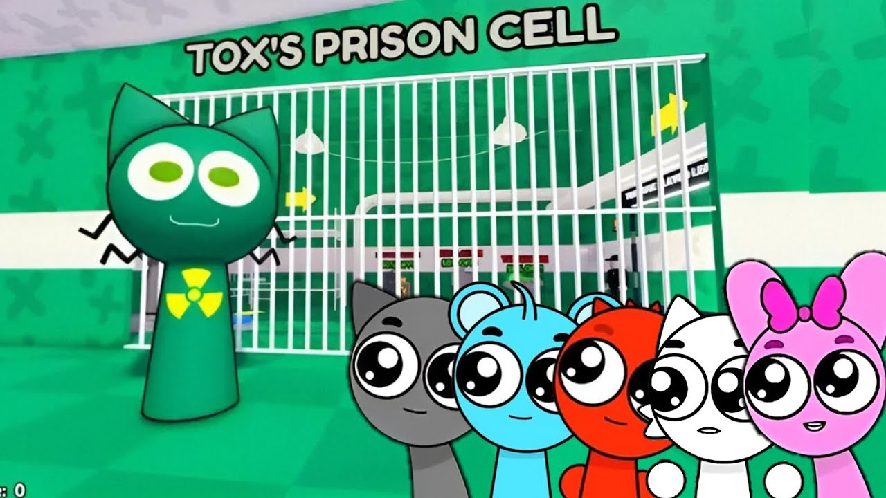 Sprunki Baby Gray, Sky, Raddy, Wenda & Pinki Played Tox Sprunki's Prison Escape Obby in ROBLOX 