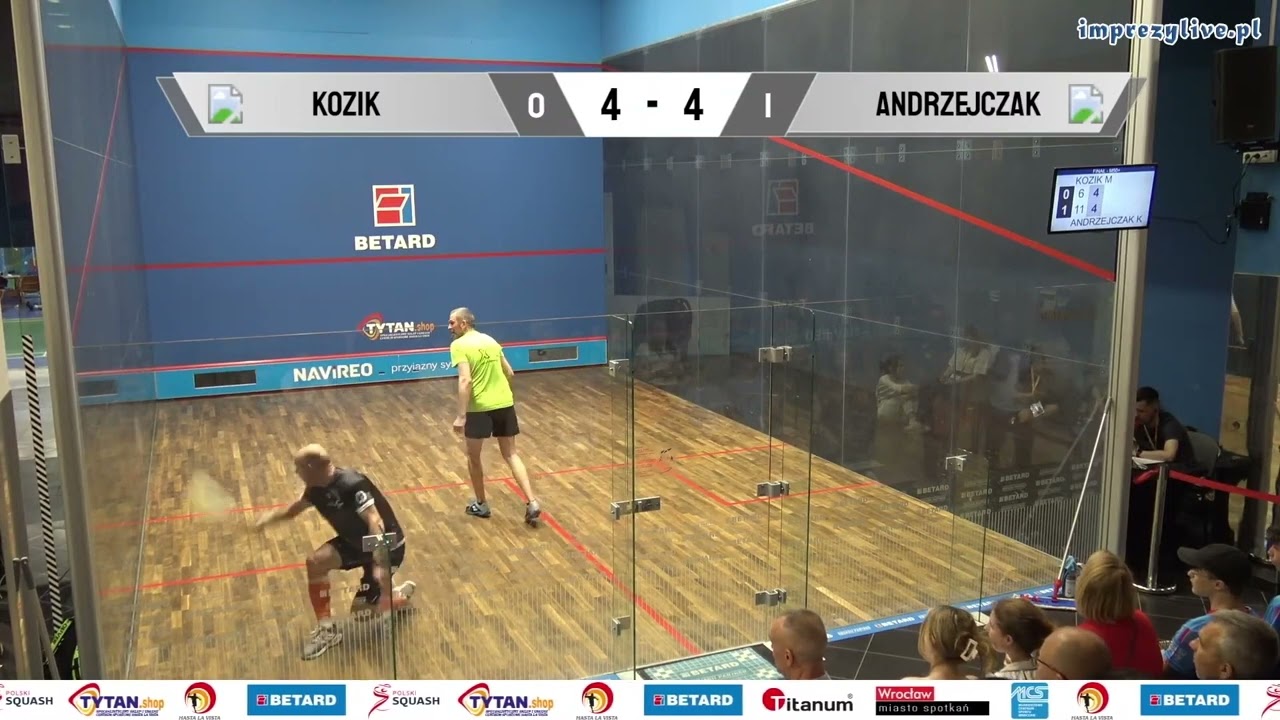 Marcin Kozik - Karol Andrzejczak M50+ finał Indywidualne Mistrzostwa Polski Masters w Squasha 2023