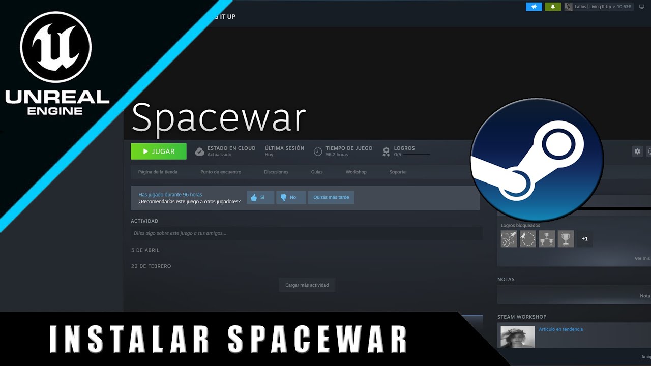 Cómo instalar el juego SPACEWAR de STEAM - Tutorial 2026