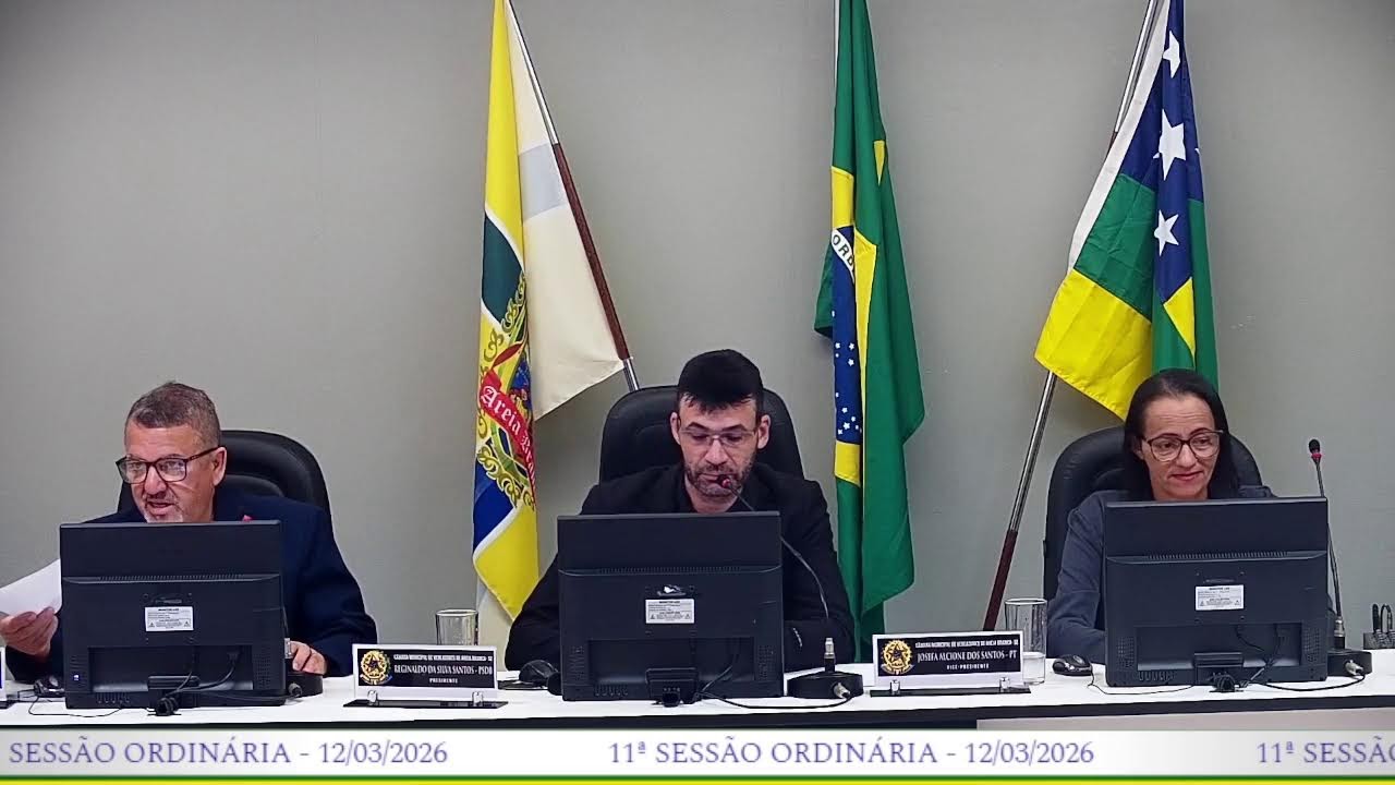 TRANSMISSÃO AO VIVO DA 11° SESSÃO DA CÂMARA MUNICIPAL DE AREIA BRANCA (QUINTA-FEIRA) 12/03/2026