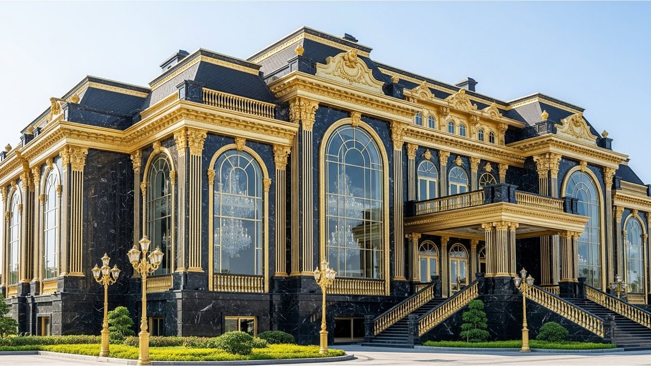 Luxury Royal Black & Golden Mansion Tour | Crystal Bright Furnished Palace