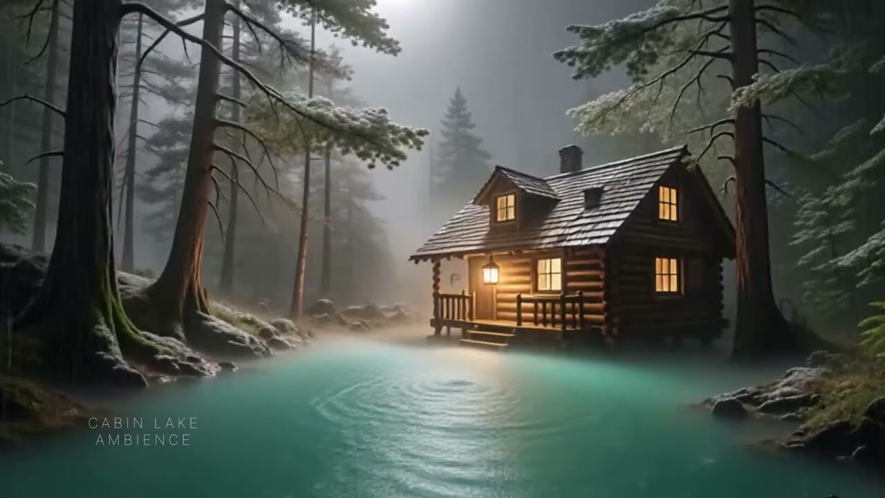Rainy Lakeside Cabin 8H #35 | Forest Rain Sounds for Deep Sleep 4K | Lengau Lee