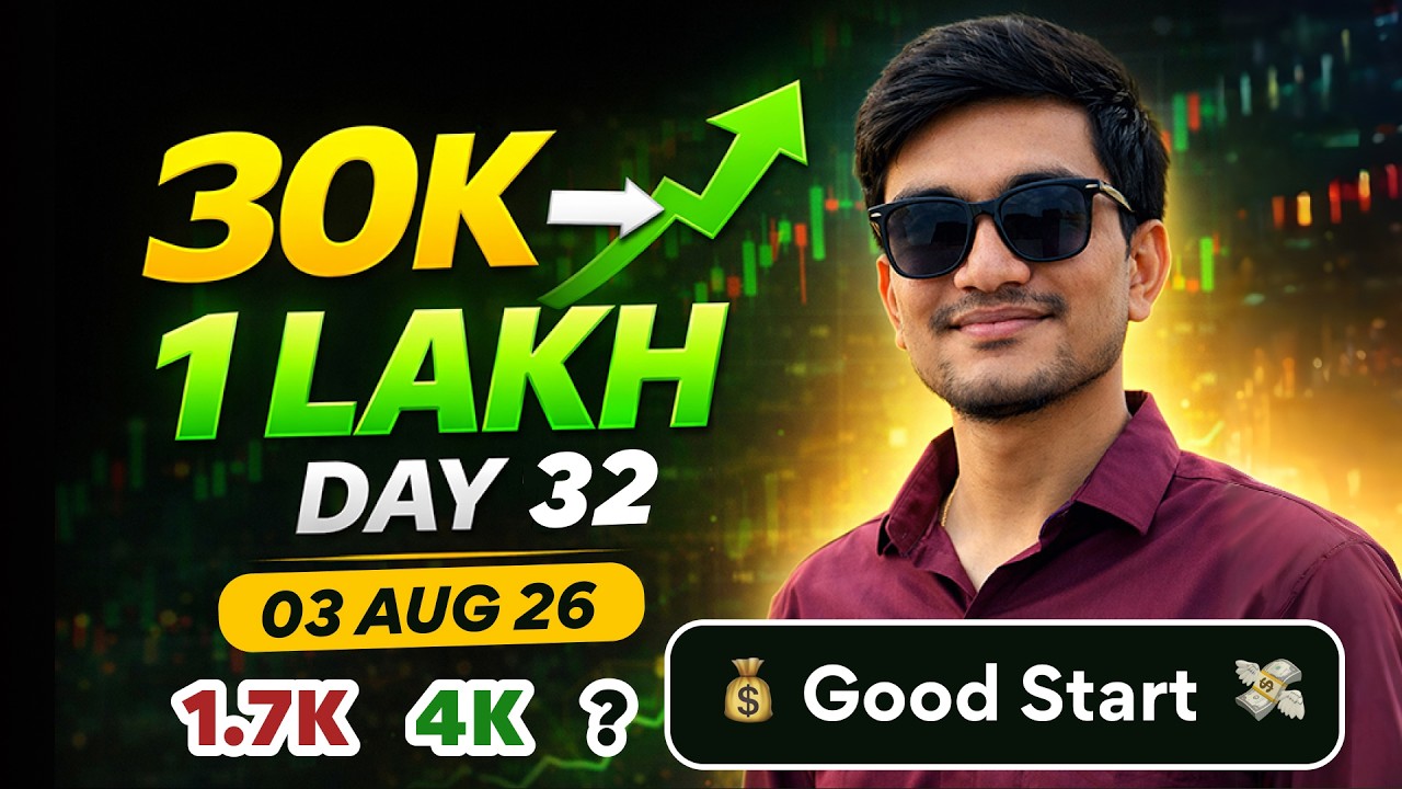 #day32 🔥30K to 1 Lakh Challenge🚀 | Option Trading Challenge Live | Nifty Live Trading with Only 1...