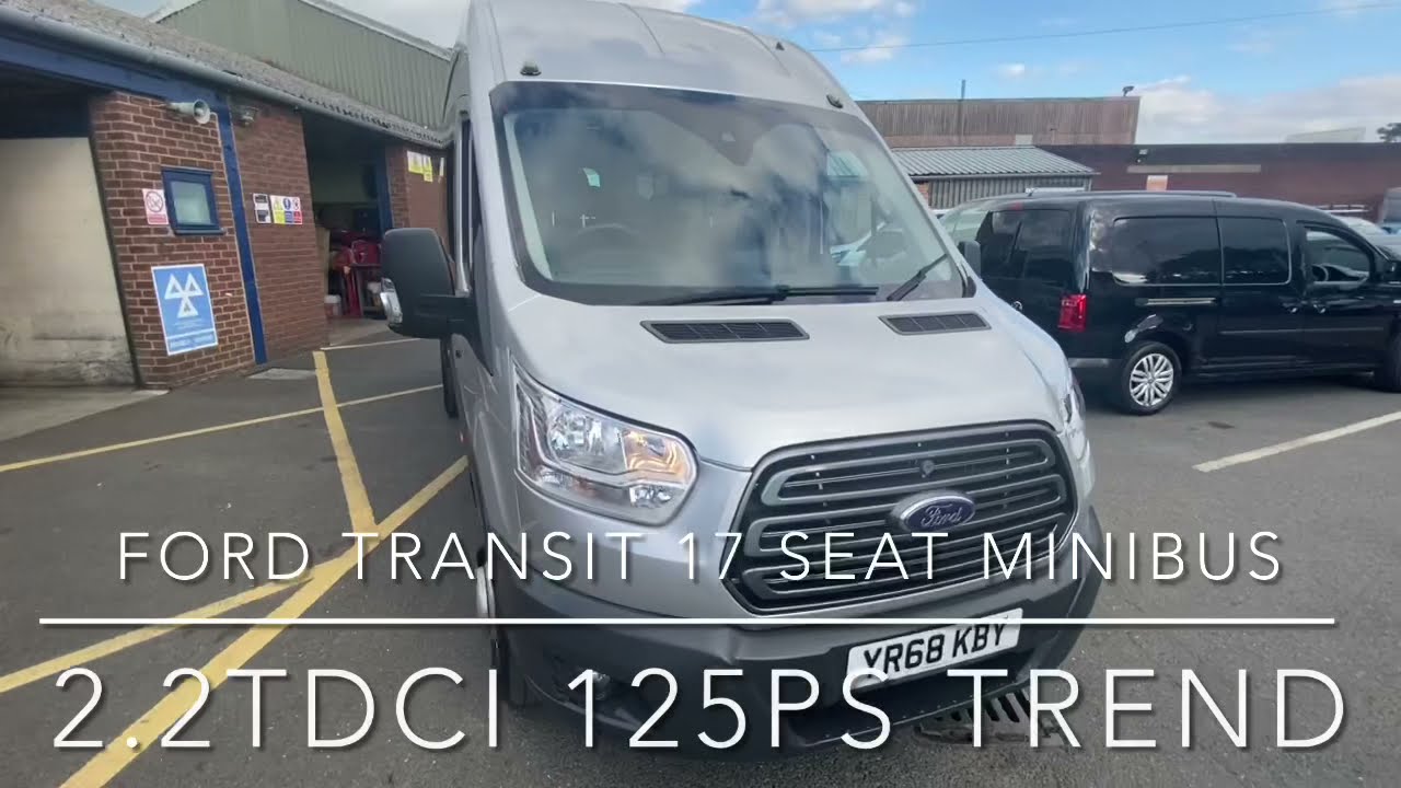 2018 68 FORD TRANSIT 460 2.2 TDCI 125PS MINIBUS 17 SEAT TREND IN MOONDUST SILVER WITH 26000 MILES