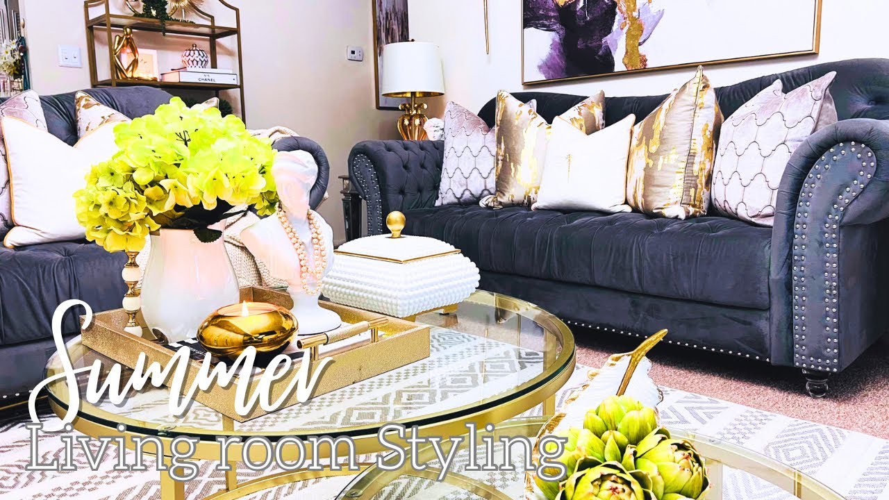 WHITE AND GOLD Living Room:How I decorate a glam living room