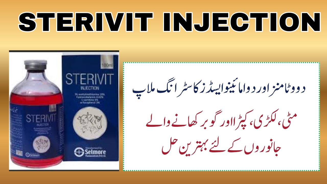 Sterivit Injection in Animals | Formula, Indications & Dosage Explained (Urdu/Hindi)