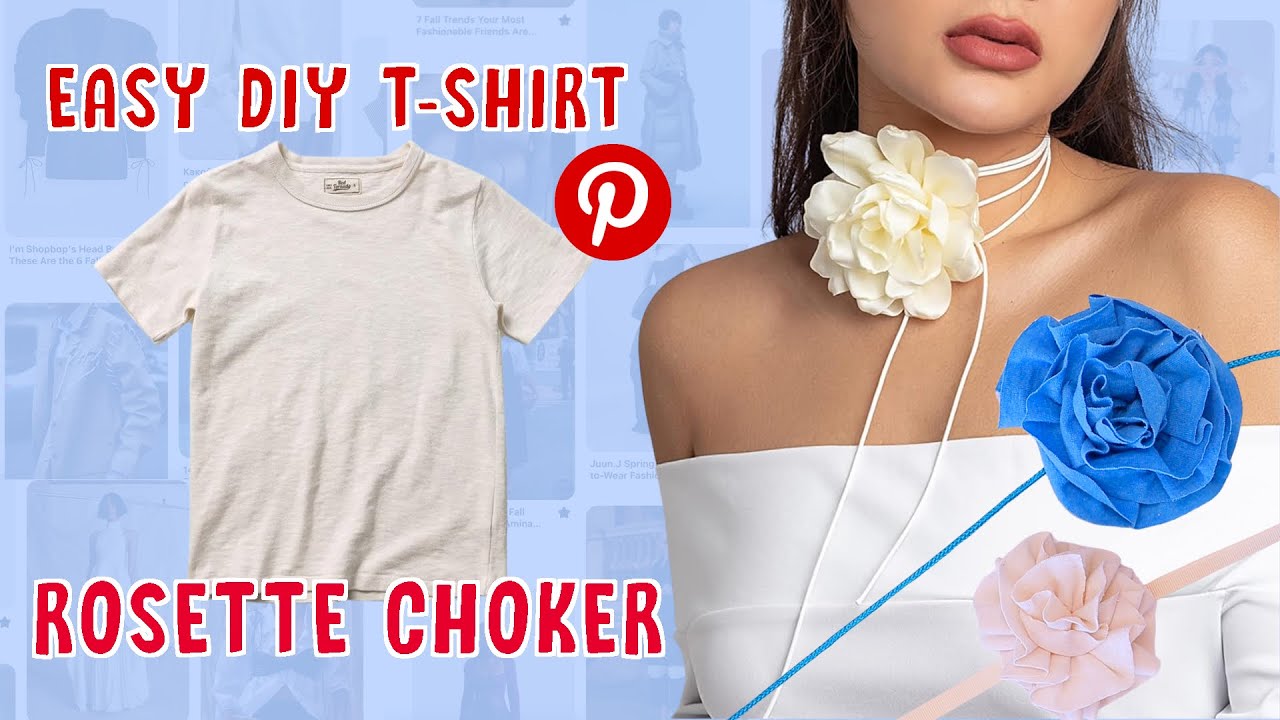 DIY Easy Rosette Choker T-shirt Upcycle!