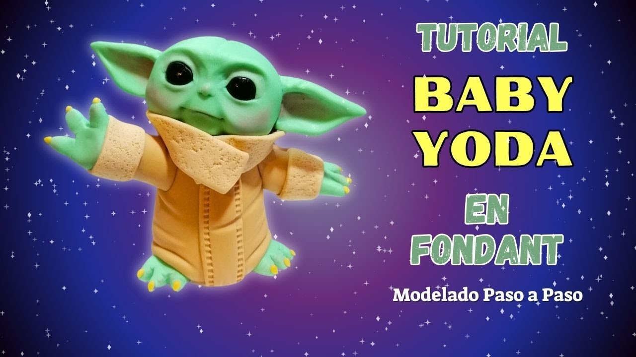 Cómo Hacer a Baby Yoda en Fondant // Star Wars Cake topper // Grogu Fondant Cake