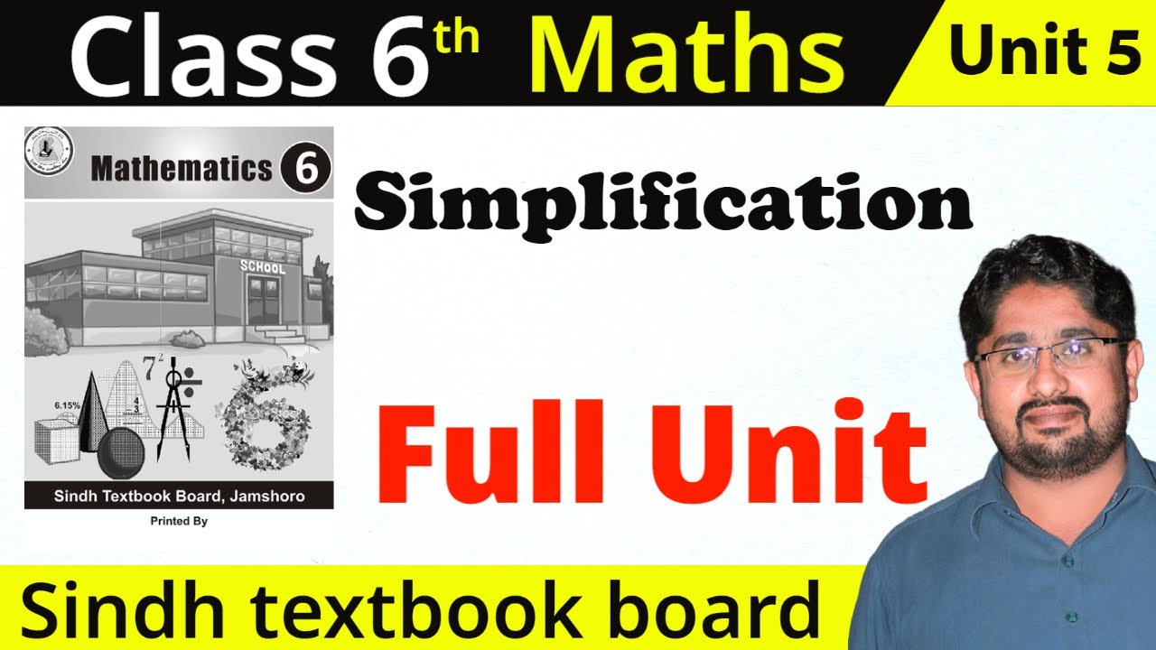 🔴 Simplification unit 5 class 6 math Sindh textbook board STBB