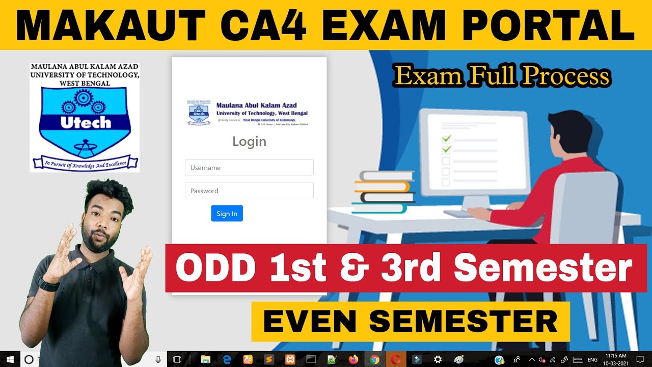 MAKAUT CA4 Online Exam Portal For 1st & 3rd Sem & Even Semester | Online CA4 Exam Full Process.
