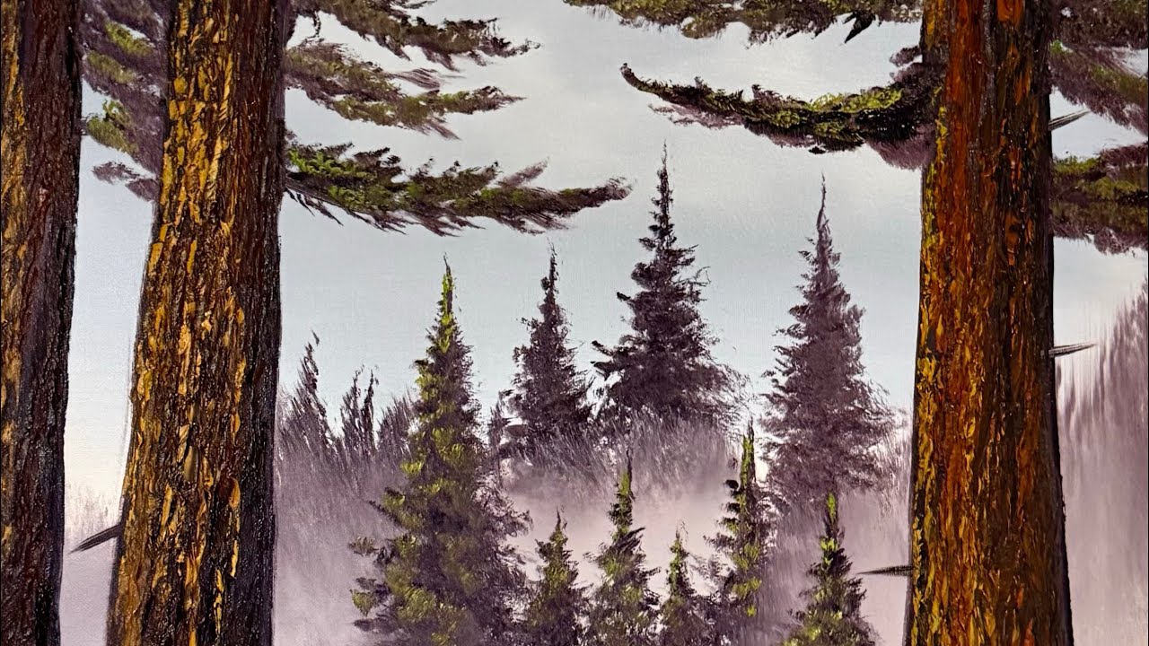 Deep Forest Landscape Tutorial with #paintingtutorial #PaintWithJosh #bobross #oilpainting #Artist 