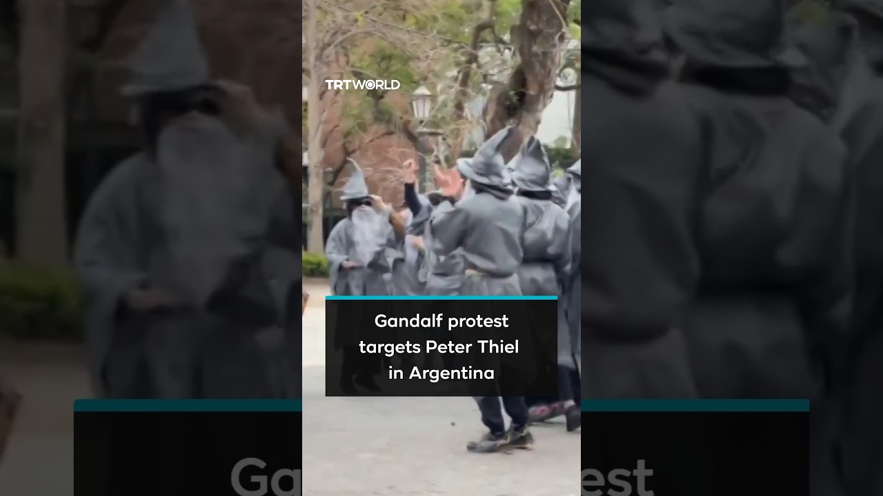 Activists dressed as Gandalf protest Peter Thiel&rsquo;s oil investment