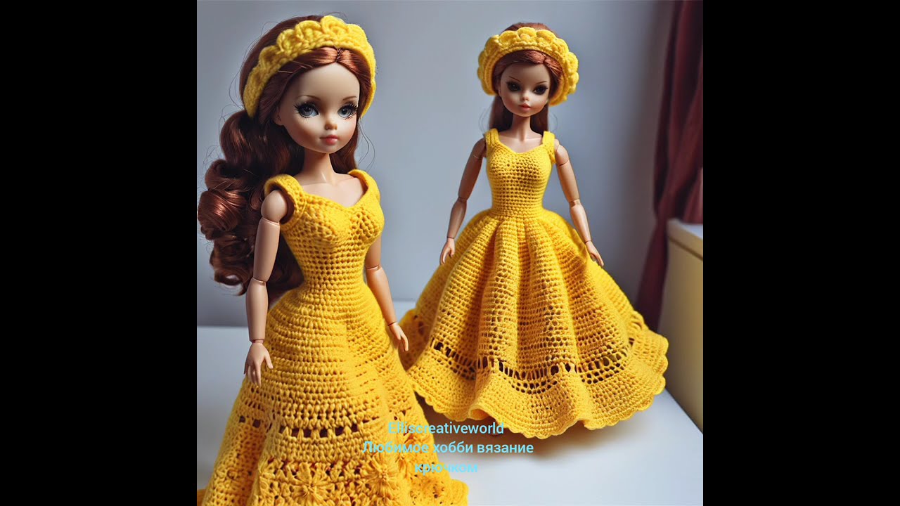Crochet Ideas/ Dress for Doll / Платья для куклы крючком