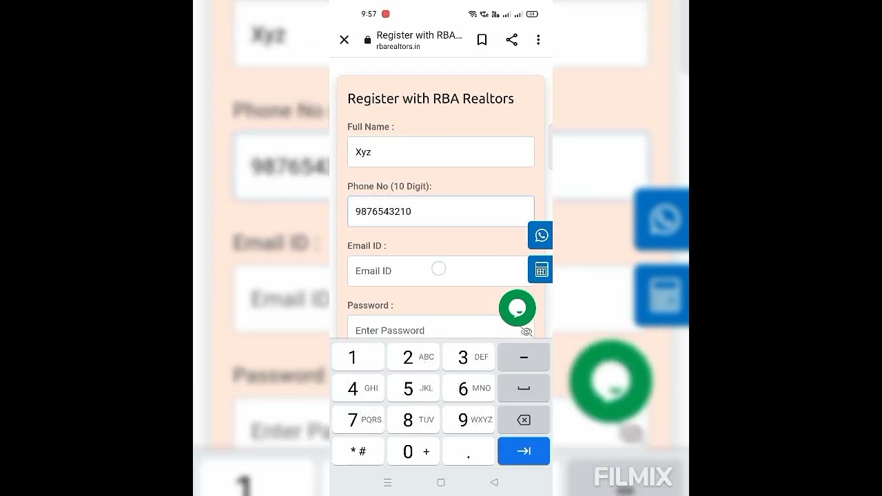 Sign up at our website www.rbarealtors.in
