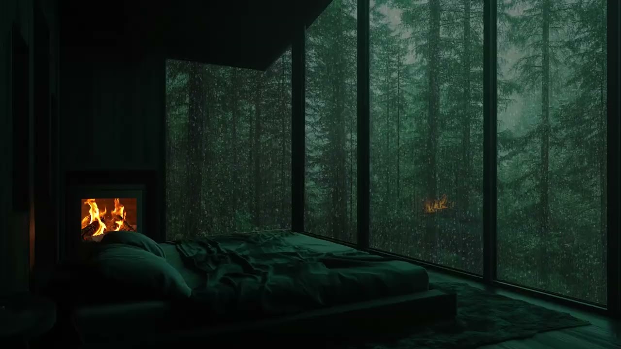 🌧️ Long Night Rain For Calm Mind | 3 Hours Steady Rain Ambience | Peaceful Thoughts After Dark 🌃