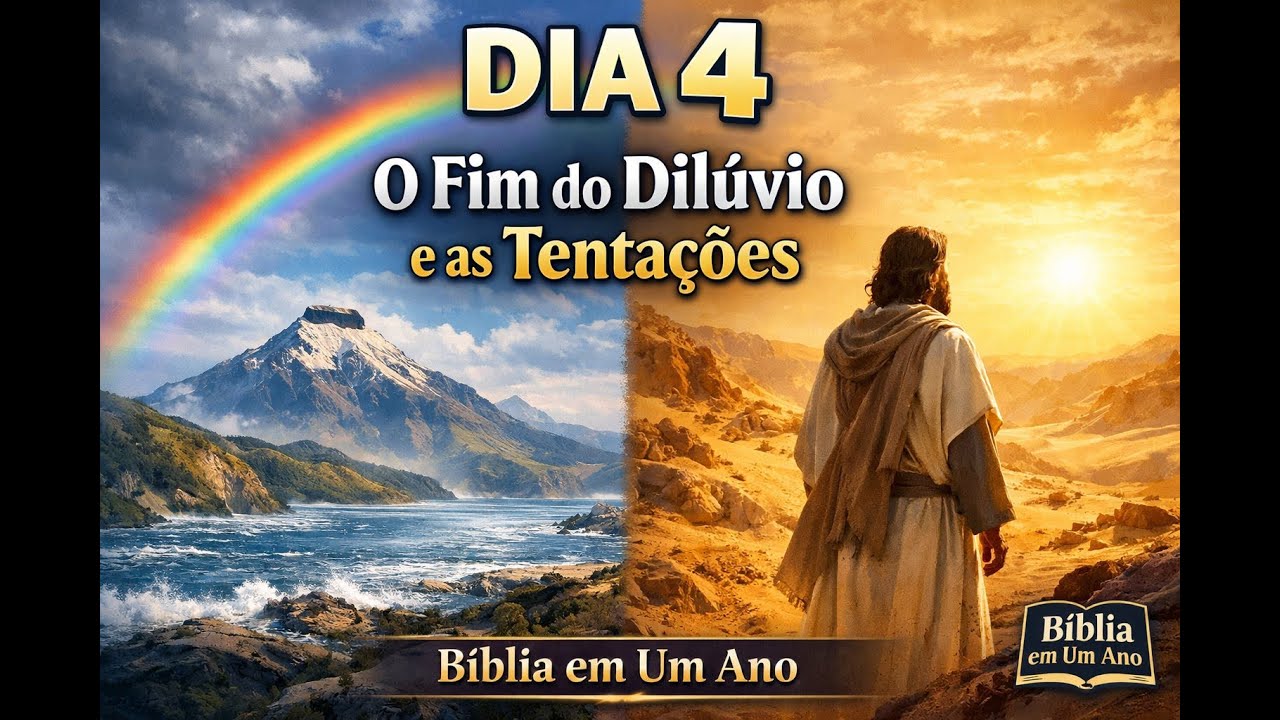 Dia 4 – O Fim do Dilúvio e as Tentações no Deserto | Bíblia em Um Ano
