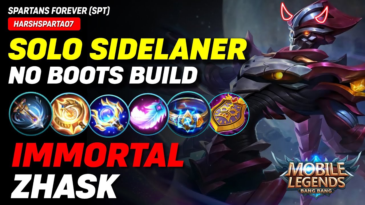 BEST SIDELANER ZHASK WITHOUT BOOTS BUILD | Best Build 2022 | Mobile Legends 2022
