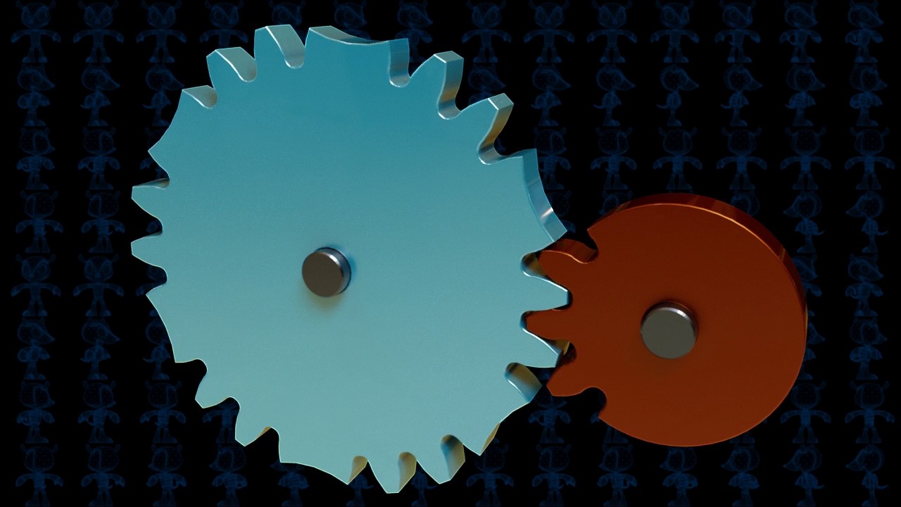 Intermittent Mutilated Gears Mechanism 3D Model
