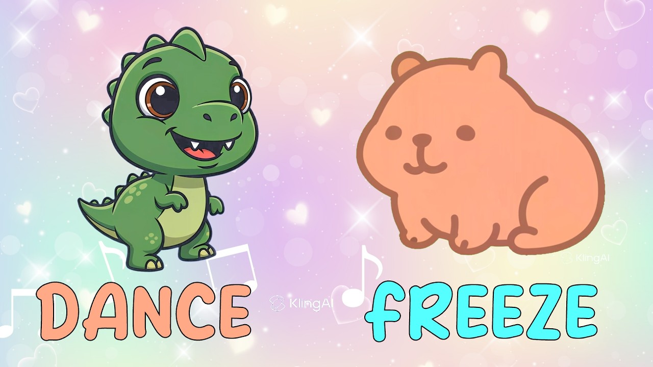 Танцуй, прыгай и топай! Песенка «Замри и танцуй» для детей 🐶🐰🦖 | Kidzstation